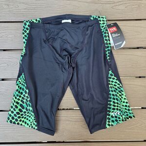 TYR Durafast Lite Swimsuit Swarm Men’s Jammer Black/ Green Sz 30 NEW